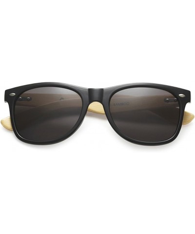 Wholesale Bamboo Sunglasses Retro 80's Wood Sunglasses Men-Cool Sunglasses for Men & Women-10 Pack Gloss Black | Smoke Lens $...