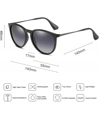 Round Polarized Sunglasses for Women Men Retro Womens Sunglasses Uv Protection D4 Gradient Grey Lens/Black Frame $29.00 Round