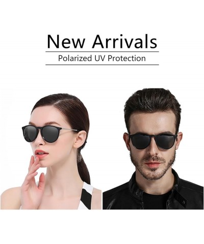 Round Polarized Sunglasses for Women Men Retro Womens Sunglasses Uv Protection D4 Gradient Grey Lens/Black Frame $29.00 Round