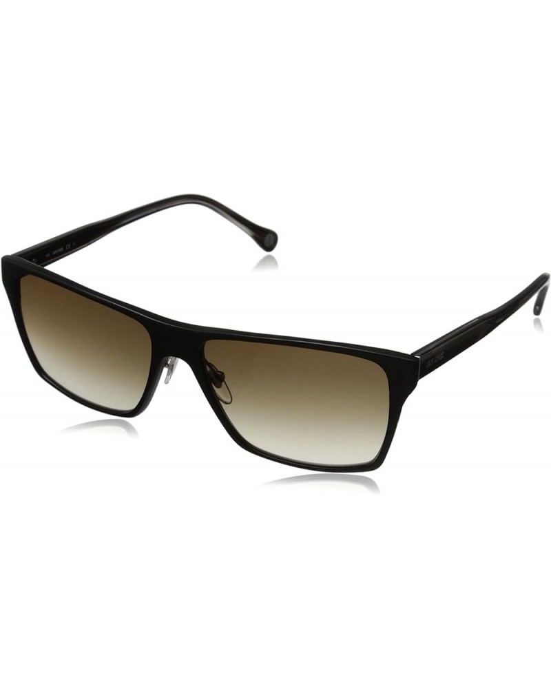 Men's Hughes Rectangular Sunglasses Matte Black/Brown Gradient Brown $29.60 Oval