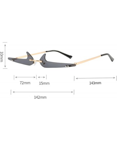 Fashion Unique Rimless Sunglasses Women Retro Clear Ocean Lens Shades UV400 Men Trending Blue Pink Sun Glasses Gray $10.67 Ri...