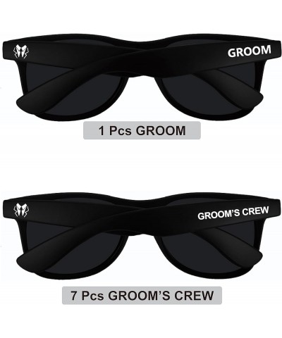 Groomsmen Proposal Gift Sunglasses set of 8, Bachelor Party Favors Decorations For Men. Groom's Crew Black $17.10 Rectangular