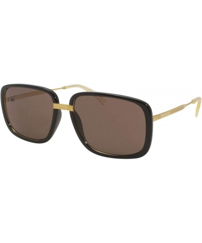 GG0787S 002 Sunglasses Men's Black-Gold/Brown Lenses Rectangular 61mm Black/Gold $149.63 Rectangular