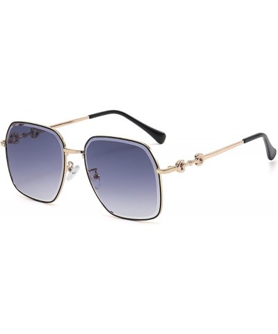 Women's Square Large Frame Sunglasses, Outdoor Holiday Decorative Glasses (Color : F, Size : Medium) Medium D $19.25 Designer