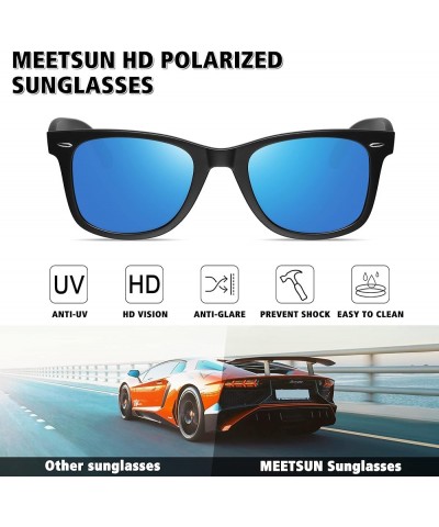 Polarized Sunglasses for Men Women Classic Retro Sun Glasses for Driving Fishing UV Protection 2 Pack Matte Black Frame Grey ...