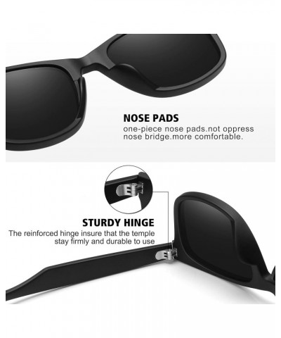 Polarized Sunglasses for Men Women Classic Retro Sun Glasses for Driving Fishing UV Protection 2 Pack Matte Black Frame Grey ...