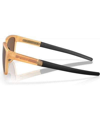 Men's Oo9250a Actuator Low Bridge Fit Rectangular Sunglasses Matte Transparent Light Curry/Prizm Bronze $66.70 Rectangular