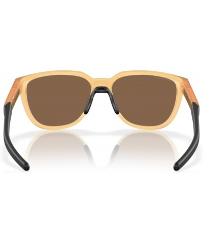 Men's Oo9250a Actuator Low Bridge Fit Rectangular Sunglasses Matte Transparent Light Curry/Prizm Bronze $66.70 Rectangular