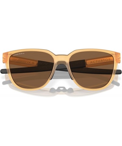 Men's Oo9250a Actuator Low Bridge Fit Rectangular Sunglasses Matte Transparent Light Curry/Prizm Bronze $66.70 Rectangular