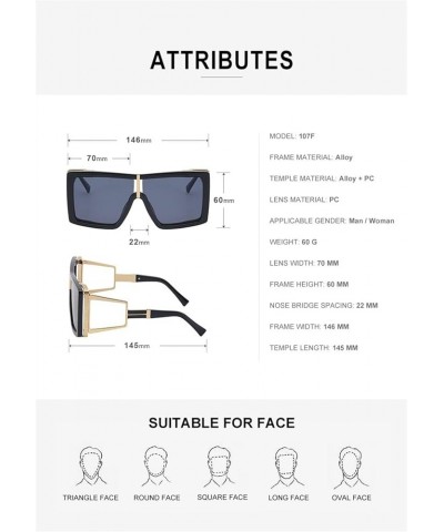 Punk Fashion Men and Women Large Frame Sunglasses Outdoor Vacation Party Decorative Sunglasses (Color : E, Size : 1) 1 J $14....