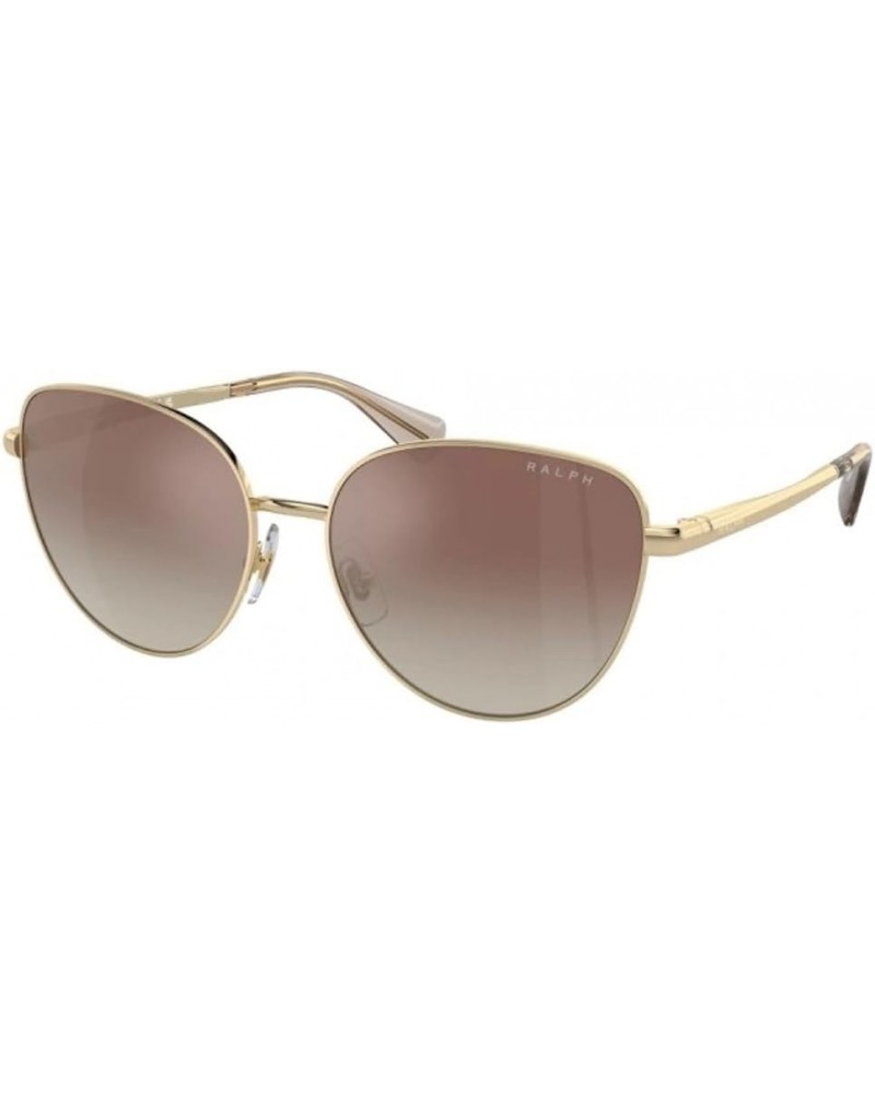 Women's Ra4144 Butterfly Sunglasses Shiny Pale Gold/Gradient Brown Mirrored Silver $32.02 Butterfly