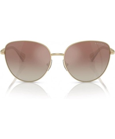 Women's Ra4144 Butterfly Sunglasses Shiny Pale Gold/Gradient Brown Mirrored Silver $32.02 Butterfly