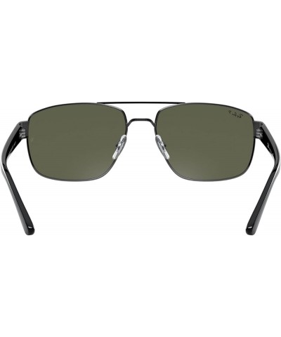 Rb3663 Metal Rectangular Sunglasses Gunmetal/Polarized G-15 Green $52.97 Rectangular