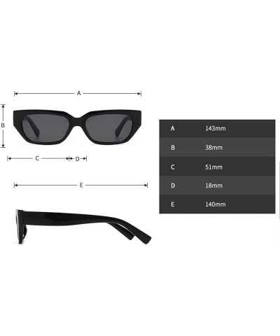 Rectangle Sunglasses for Women Retro Fashion Narrow Sunglasses UV 400 Protection Square Frame Eyewear Black $9.12 Rectangular