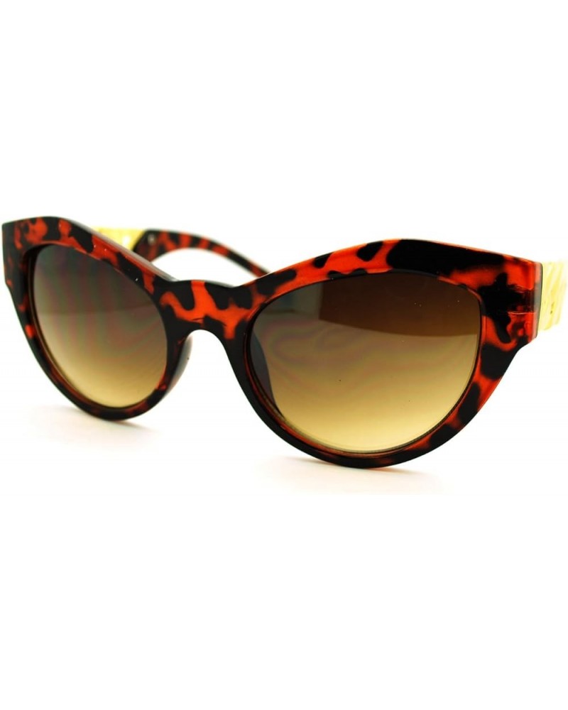 Womens Fashion Sunglasses Designer Chain Frame Oval Cateye UV 400 Tortoise brown $7.92 Oval