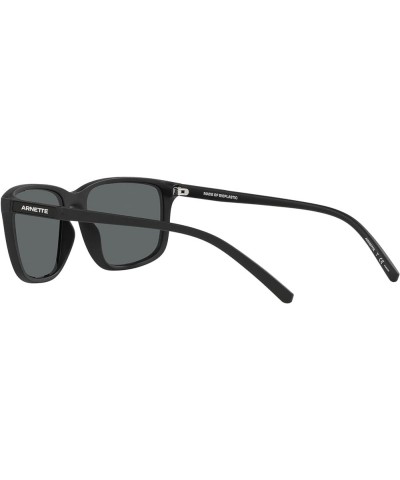 Men's an 4288 Rectangular Sunglasses Matte Black $30.82 Square