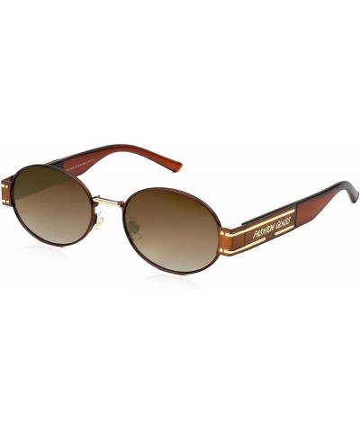 Retro Oval Sunglasses Women Men Polarized Vintage Small Rectangle Elegant Sunnies Metal SM0102 Golden and Black $13.74 Oval