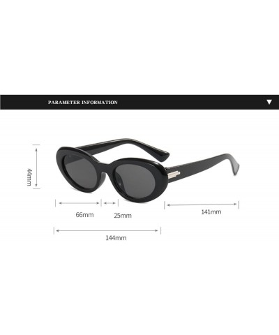 Oval Frame Fashion Men's And Women's Sunglasses Small Frame Hip Hop Personalized Retro Sunglasses F $9.17 Designer