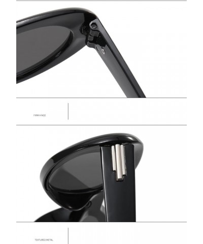 Oval Frame Fashion Men's And Women's Sunglasses Small Frame Hip Hop Personalized Retro Sunglasses F $9.17 Designer