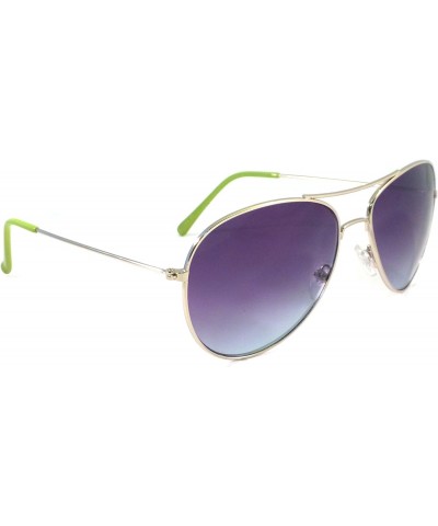 AIR FORCE Aviator Retro Pilot Silver Metal Shades Sunglasses GREEN $9.59 Aviator