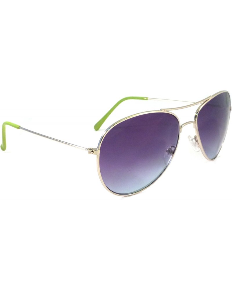 AIR FORCE Aviator Retro Pilot Silver Metal Shades Sunglasses GREEN $9.59 Aviator