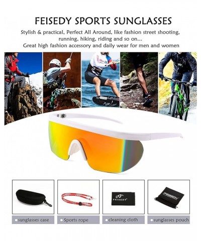 Oversized Mirror Shield Sport 80s Sunglasses Ski Goggles Flat Top One Piece Futuristic Visor Women Men B2522 006 White Frame ...