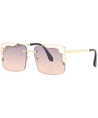 Fashion Square Sunglasses Women Men Hollow Lady Style Metal Frame Color Lens Luxury C6 $22.15 Rectangular