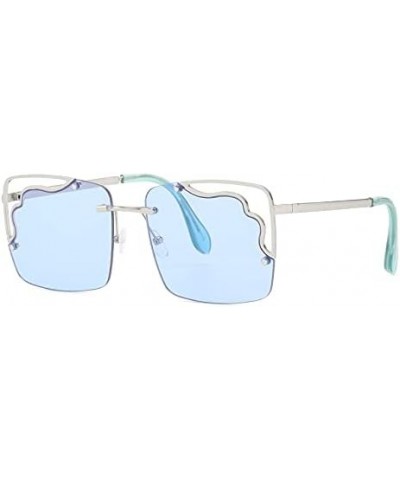 Fashion Square Sunglasses Women Men Hollow Lady Style Metal Frame Color Lens Luxury C6 $22.15 Rectangular