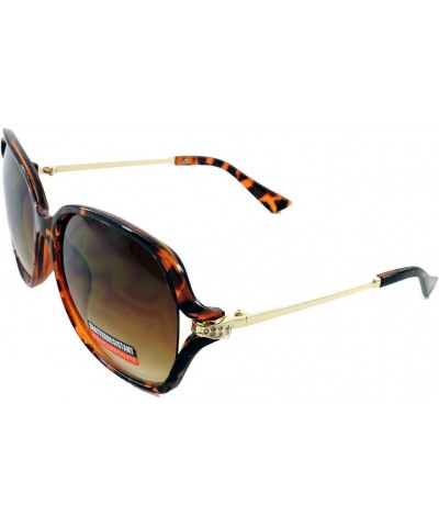 Vintage Thick Oversized Plastic Frame Womens Sunglasses UV 400 Tortoise W Cz & Gold $9.85 Aviator