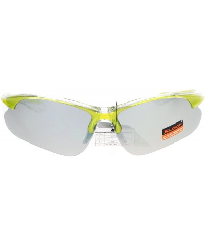 Xloop Sunglasses Mens Sports Eyewear Half Rim Lite Wrap Around UV 400 Yellow Clear (Silver Mirror) $9.57 Wayfarer