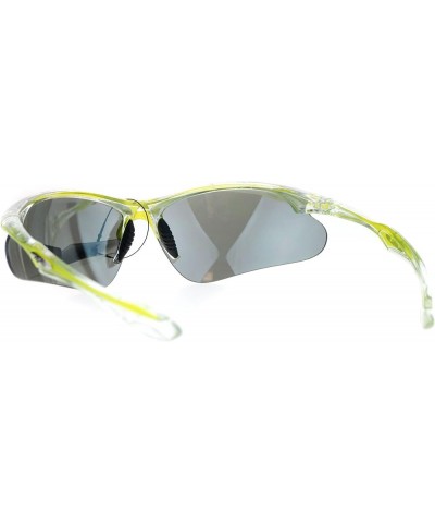 Xloop Sunglasses Mens Sports Eyewear Half Rim Lite Wrap Around UV 400 Yellow Clear (Silver Mirror) $9.57 Wayfarer