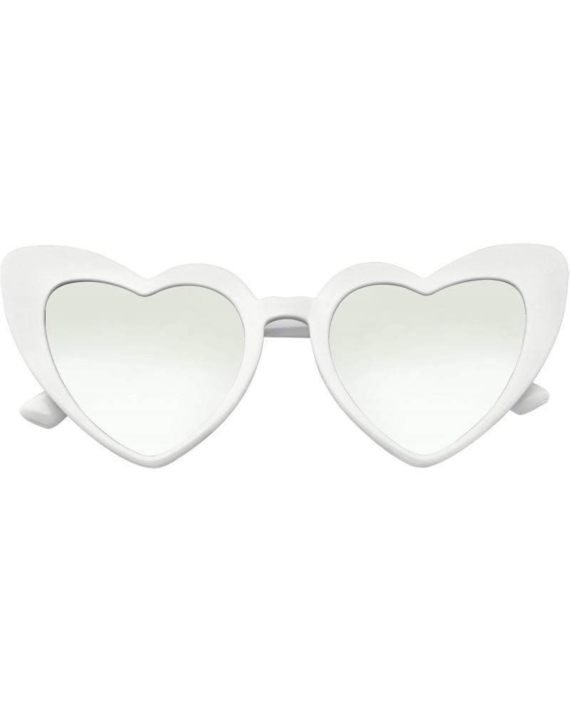 Heart Shape Cat Eye Sunglasses Heart Retro Vintage Women Fashion Shades Eyewear (White Silver) $9.00 Cat Eye