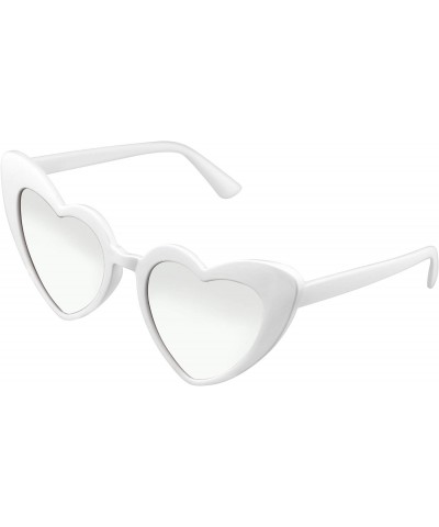 Heart Shape Cat Eye Sunglasses Heart Retro Vintage Women Fashion Shades Eyewear (White Silver) $9.00 Cat Eye