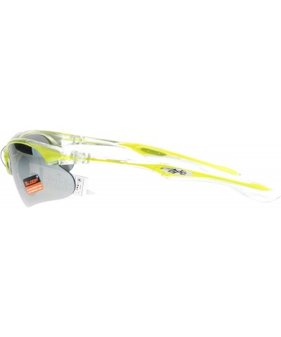 Xloop Sunglasses Mens Sports Eyewear Half Rim Lite Wrap Around UV 400 Yellow Clear (Silver Mirror) $9.57 Wayfarer