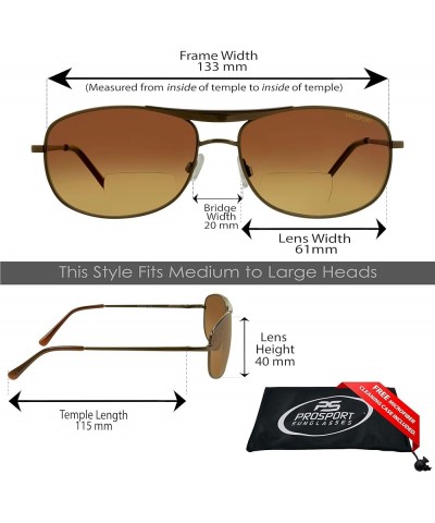 Aviator Bifocal Sunglass Sun Readers +1.50 2 Pairs Smoke Lens for Men and Women Brown $14.52 Designer