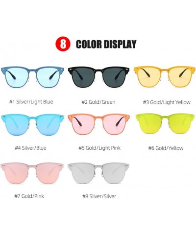 Fashion Rivet Sunglasses Women Men Vintage Metal Frame Driving Sun glasses Silver $8.84 Square