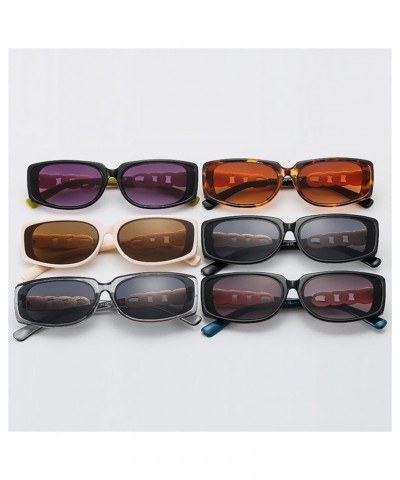 Square Metal Chain Decorative Sunglasses for Men and Women (Color : A, Size : Medium) Medium F $19.41 Designer