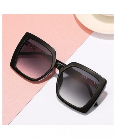 Square Frame Metal Street Shooting Sunglasses for Men and Women (Color : C, Size : Medium) Medium D $15.34 Designer