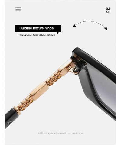 Square Frame Metal Street Shooting Sunglasses for Men and Women (Color : C, Size : Medium) Medium D $15.34 Designer