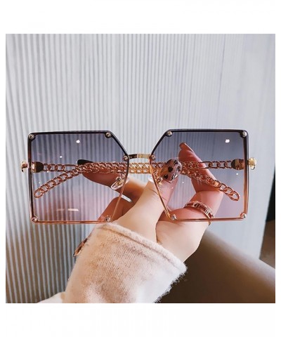 Fashion Women Square Large Frame Sunglasses Vacation Beach Photo Decorative Sunglasses Gifts (Color : A, Size : 1) 1 C $11.31...