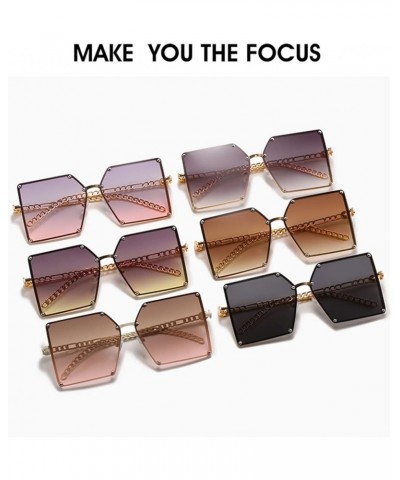 Fashion Women Square Large Frame Sunglasses Vacation Beach Photo Decorative Sunglasses Gifts (Color : A, Size : 1) 1 C $11.31...