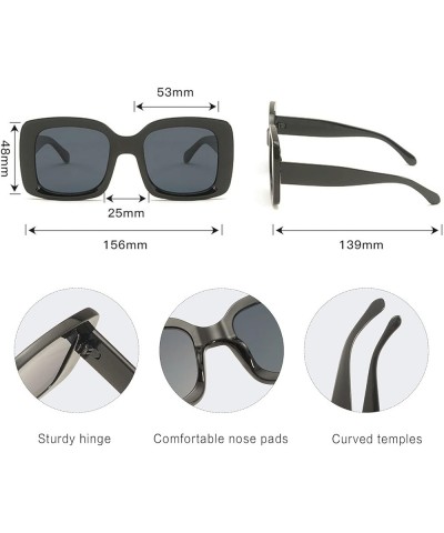 Fashion Square Gradient Women Sunglasses Vintage Oversized Big Frame Eyewear Men Shades UV400 Sun Glasses Black&leopard $11.2...