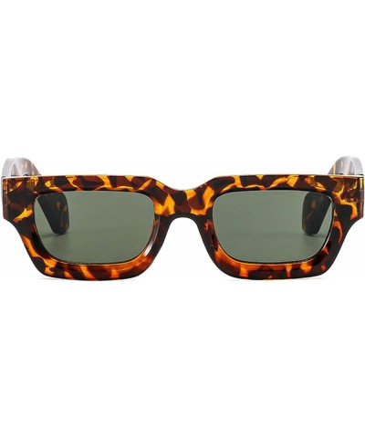 Retro Sunglasses Vintage Sunglasses Small Square Rectangle 90s Glasses Trendy Y2K for Men Women Leopard $9.24 Rectangular