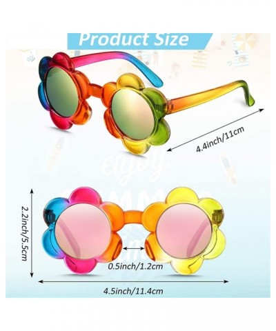 Baby Sunglasses Kids Flower Sunglasses Rainbow Colorful Cute Round Kid Eyewear for Toddler Kids Boy Girls Outdoor Activities ...