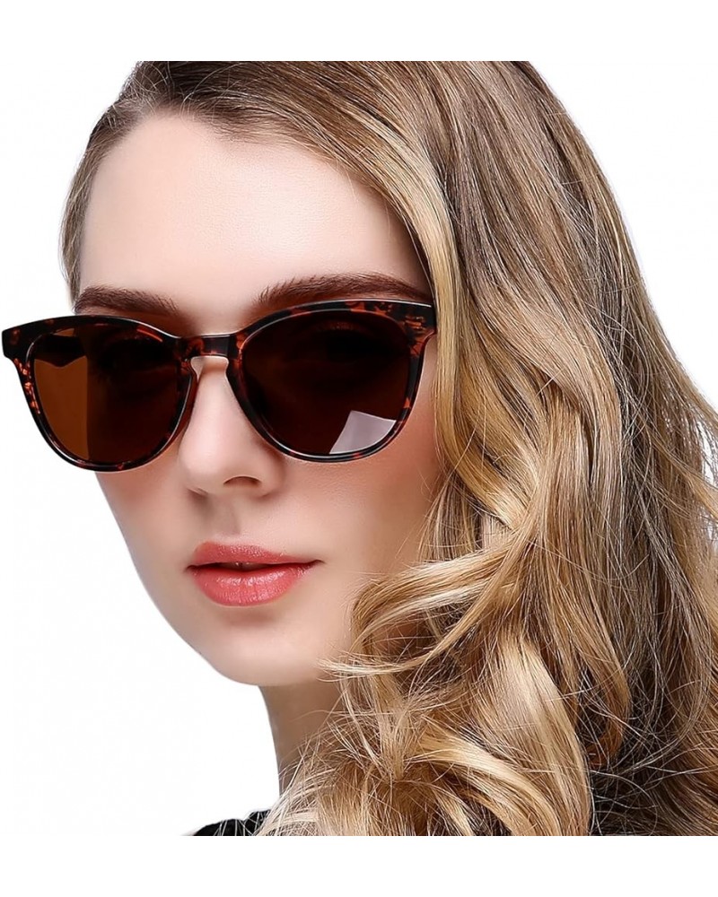 Semi Rimless Polarised Sunglasses Men Women Classic Horn Rimmed Frame UV400 Half Frame Shades 【b3】brown $7.79 Rimless