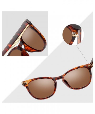 Semi Rimless Polarised Sunglasses Men Women Classic Horn Rimmed Frame UV400 Half Frame Shades 【b3】brown $7.79 Rimless