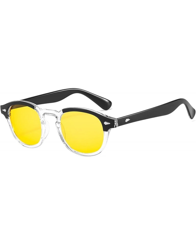 Round Retro Hip-hop Sunglasses for Men and Women (Color : D, Size : 1) 1A $18.53 Designer