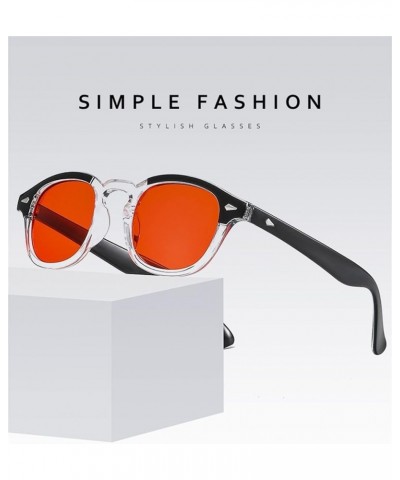 Round Retro Hip-hop Sunglasses for Men and Women (Color : D, Size : 1) 1A $18.53 Designer