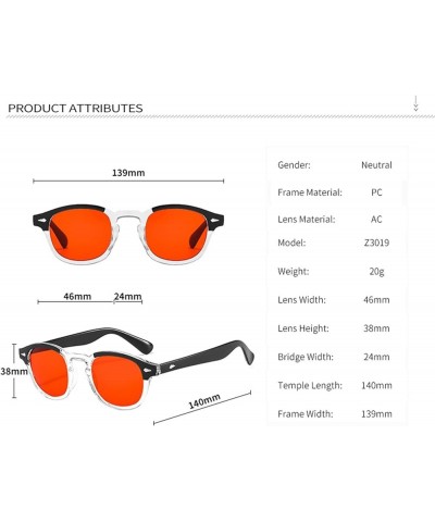 Round Retro Hip-hop Sunglasses for Men and Women (Color : D, Size : 1) 1A $18.53 Designer