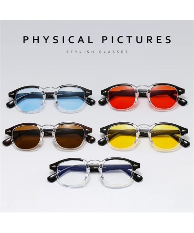 Round Retro Hip-hop Sunglasses for Men and Women (Color : D, Size : 1) 1A $18.53 Designer